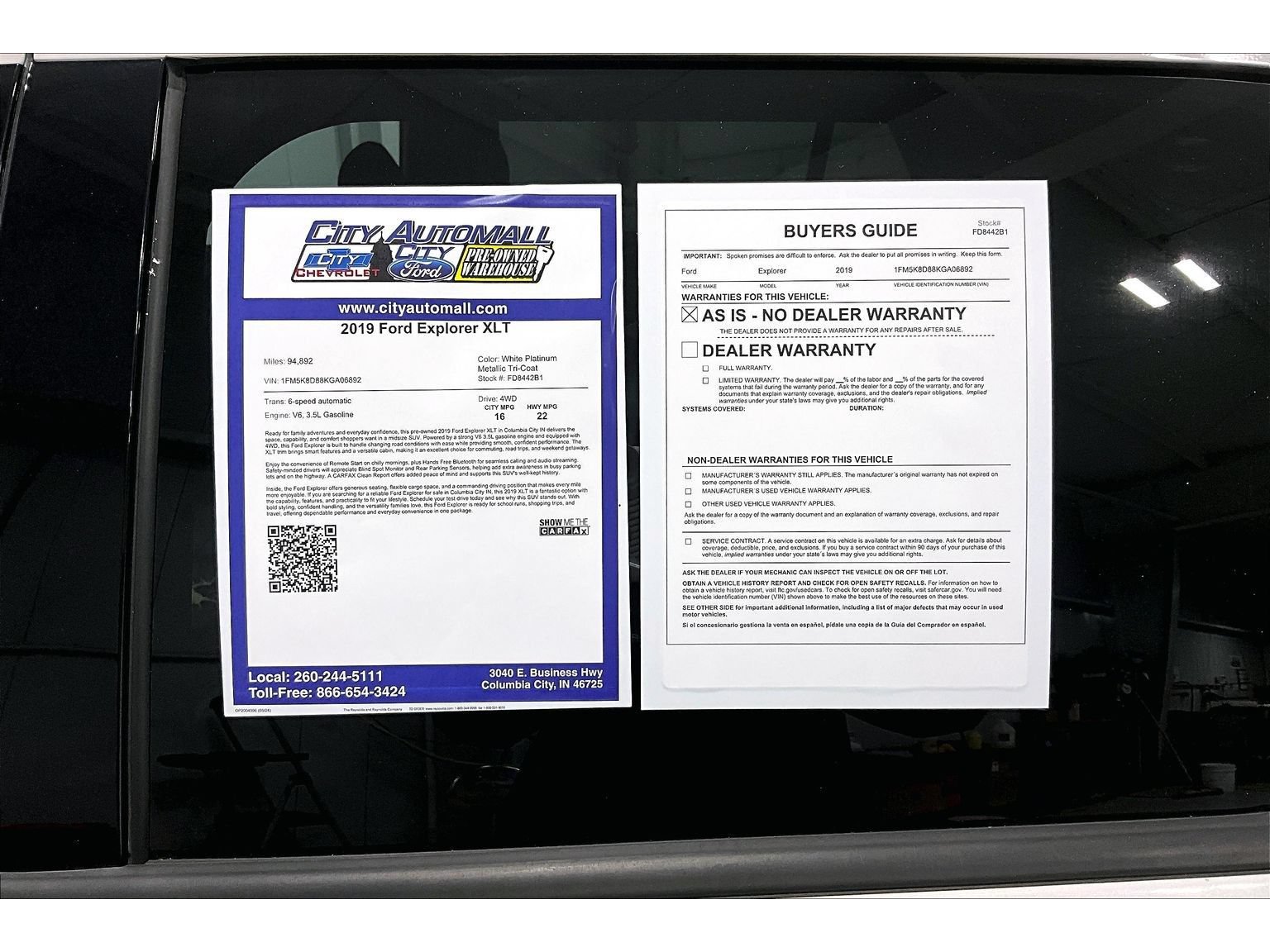 Used 2019 Ford Explorer XLT w/ Equipment Group 201A AWD/4WD image 55