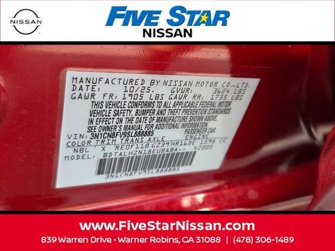 Used 2025 Nissan Versa SR w/ Trunk Package FWD image 19
