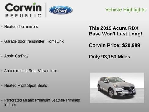 Used 2019 Acura RDX w/ Technology Package image 12