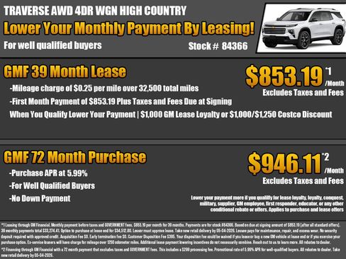 New 2026 Chevrolet Traverse High Country AWD/4WD image 2