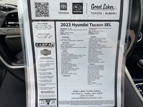 Used 2023 Hyundai Tucson SEL AWD/4WD image 27
