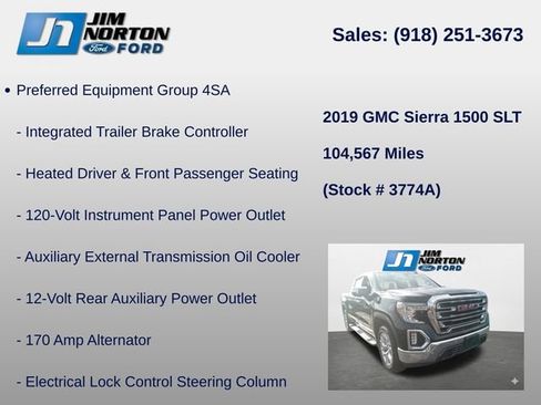 Used 2019 GMC Sierra 1500 SLT AWD/4WD image 15