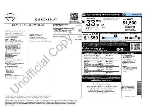 New 2025 Nissan Kicks Play S image 25