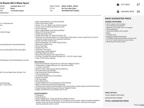 Used 2016 MAZDA MX-5 Miata Sport image 4