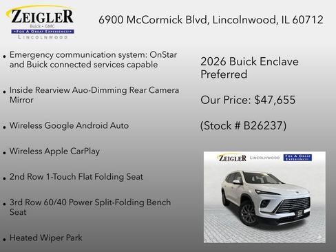 New 2026 Buick Enclave Preferred w/ Power Package AWD/4WD image 24