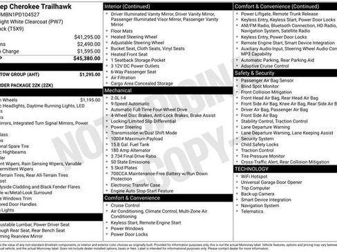 Used 2023 Jeep Cherokee Trailhawk w/ Trailer Tow Group AWD/4WD image 2