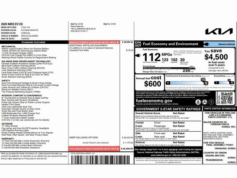 Used 2020 Kia Niro EX image 2