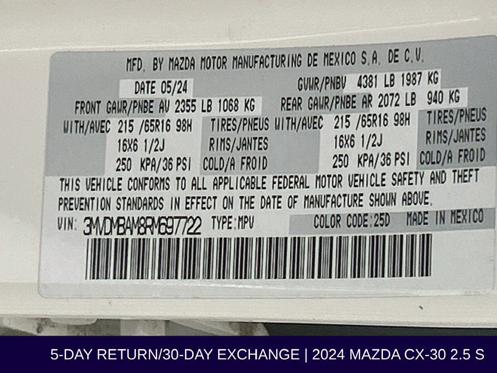 Used 2024 MAZDA CX-30 AWD 2.5 S image 34