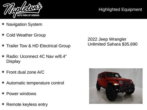 Used 2022 Jeep Wrangler Unlimited Sahara w/ Cold Weather Group image 15
