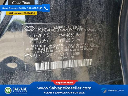 Used 2015 Hyundai Sonata Limited 2.0T FWD image 16