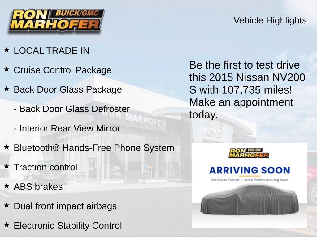 Used 2015 Nissan NV200 S w/ Cruise Control Package FWD image 3