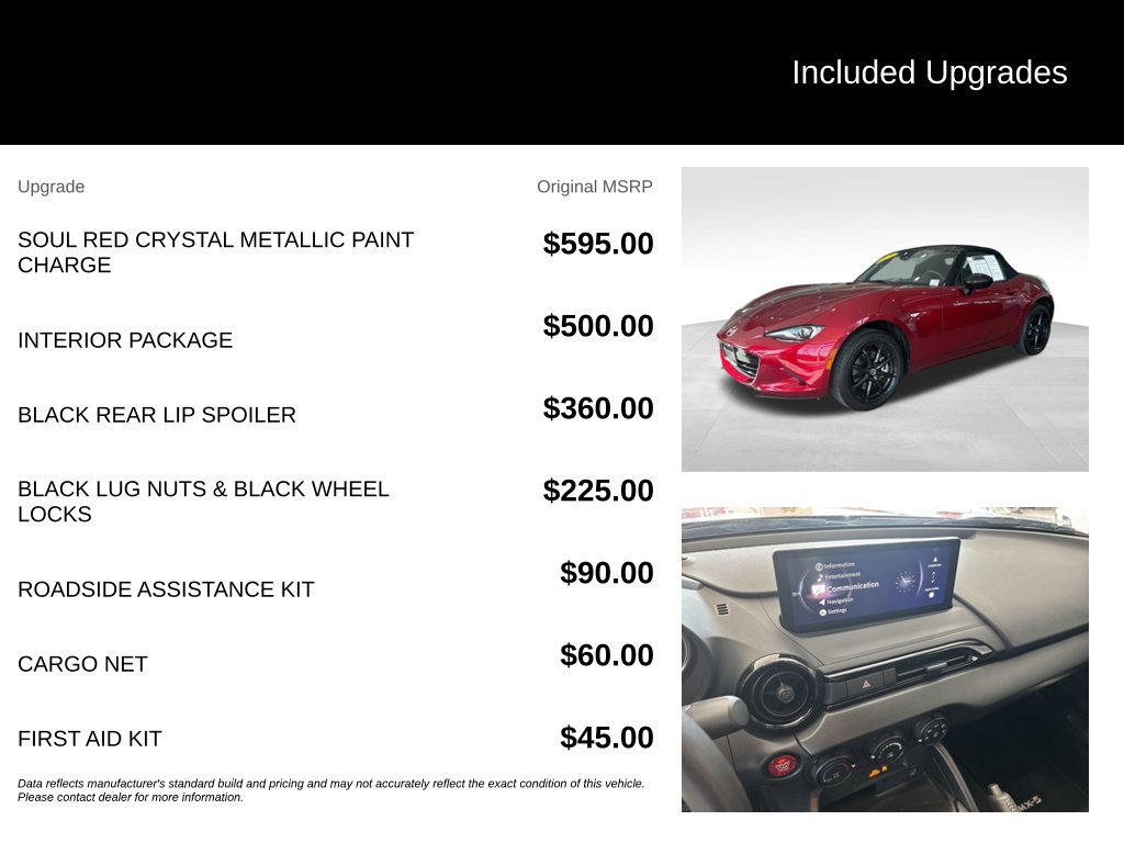 Used 2025 MAZDA MX-5 Miata Sport w/ Interior Package RWD image 7