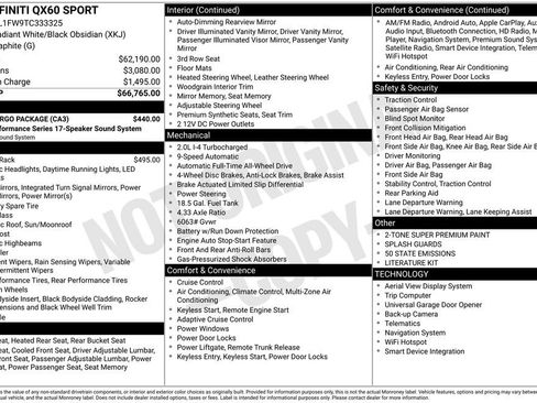 Certified 2026 INFINITI QX60 Sport w/ Dark Cargo Package AWD/4WD image 3
