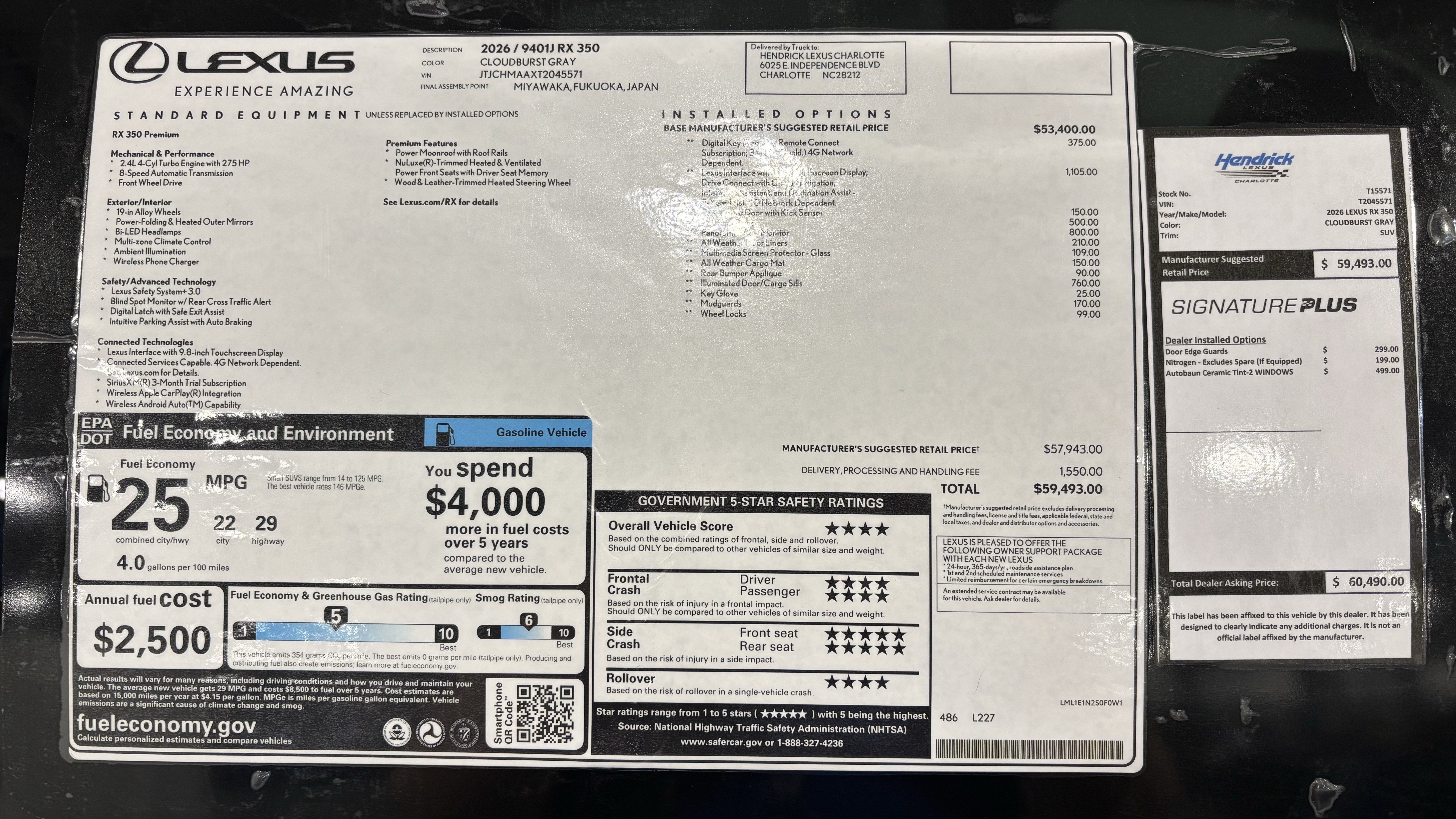 New 2026 Lexus RX 350 Premium w/ Accessory Package (K3) FWD image 44