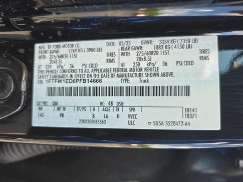Used 2023 Ford F150 Platinum w/ Equipment Group 701A High AWD/4WD image 39