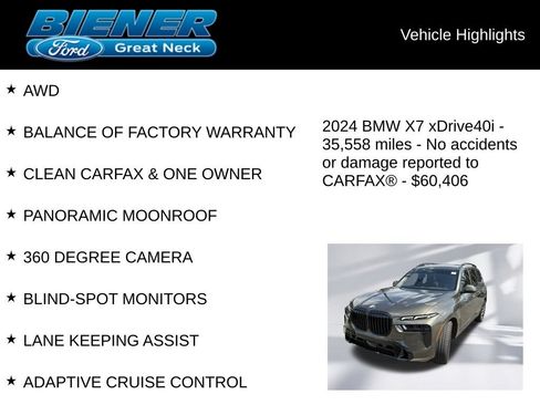Used 2024 BMW X7 xDrive40i w/ M Sport Package AWD/4WD image 9