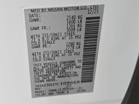 New 2026 Nissan Murano Platinum w/ Cargo Package AWD/4WD image 36