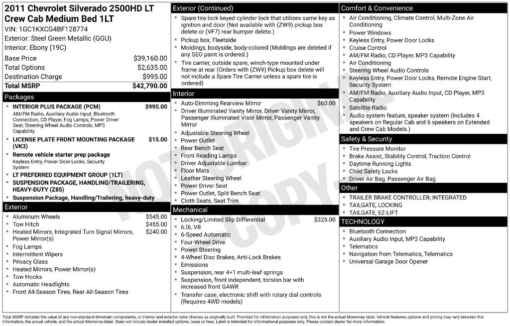 Used 2011 Chevrolet Silverado 2500 LT w/ Interior Plus Package AWD/4WD image 19