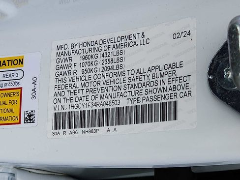 Certified 2024 Honda Accord EX image 26