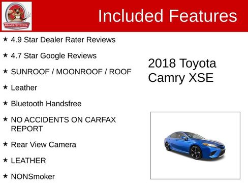 Used 2018 Toyota Camry XSE w/ Driver Assist Package FWD image 4