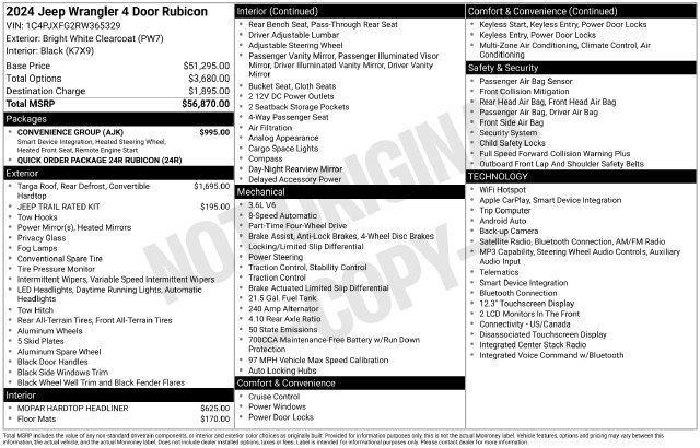 Used 2024 Jeep Wrangler Unlimited Rubicon w/ Convenience Group AWD/4WD image 1