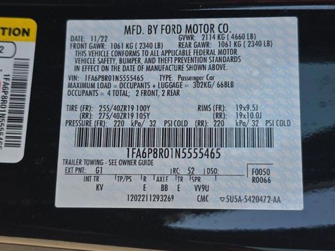 Used 2022 Ford Mustang Mach 1 w/ Equipment Group 700A RWD image 9