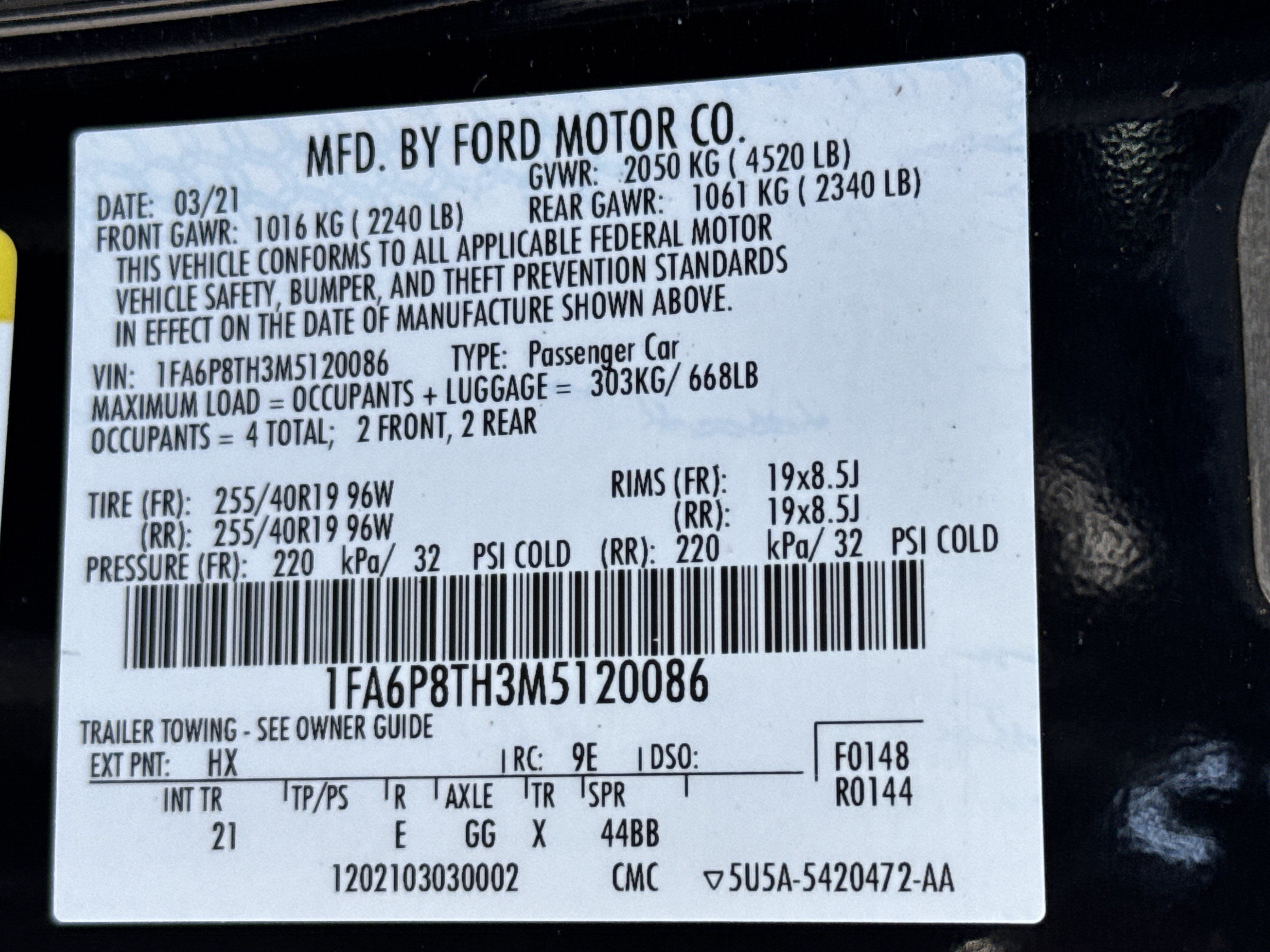 Used 2021 Ford Mustang Coupe w/ Equipment Group 101A RWD image 30