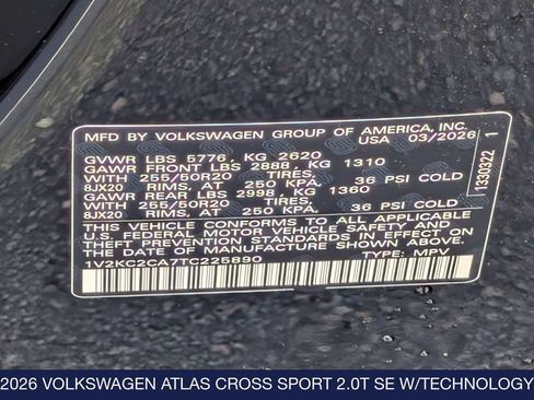 New 2026 Volkswagen Atlas Cross Sport SE AWD/4WD image 34