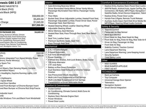 Used 2021 Genesis G80 2.5T w/ Advanced Package image 22