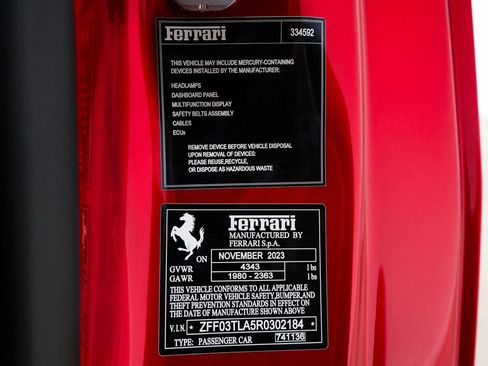 Used 2024 Ferrari 812 Competizione RWD image 95