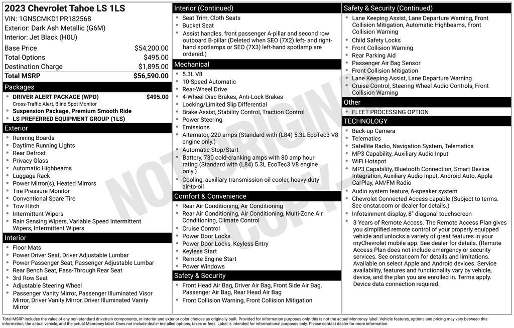 Used 2023 Chevrolet Tahoe LS w/ Driver Alert Package RWD image 9