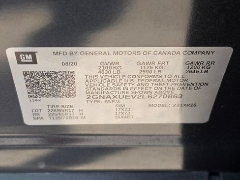 Used 2020 Chevrolet Equinox LT AWD/4WD image 32