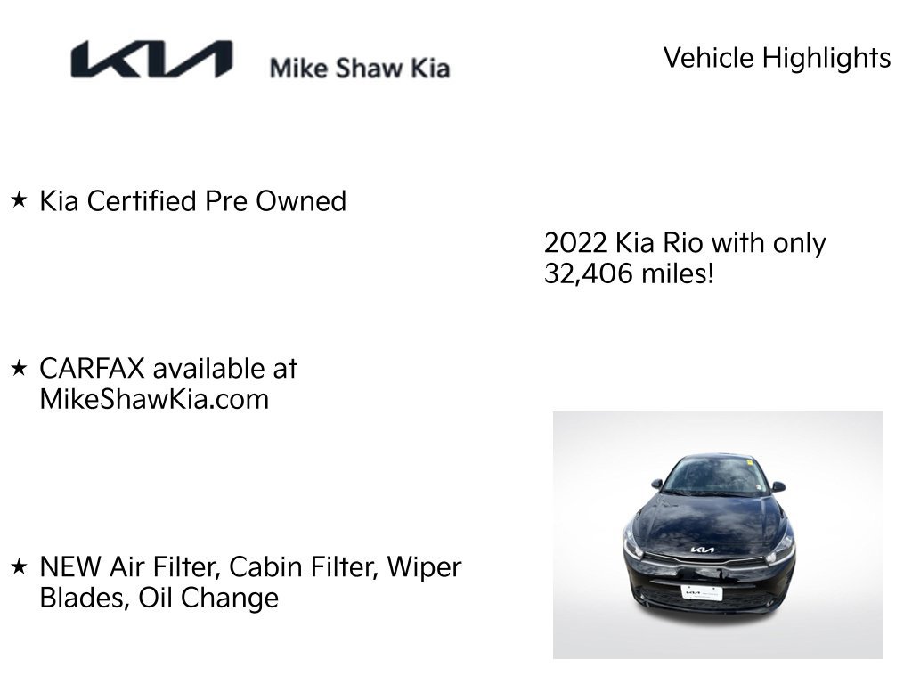 Certified 2022 Kia Rio LX FWD image 6