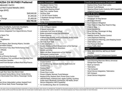 Certified 2024 MAZDA CX-90 Plug-In Hybrid w/ Preferred AWD/4WD image 18