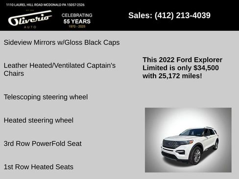 Used 2022 Ford Explorer Limited w/ Equipment Group 301A AWD/4WD image 21