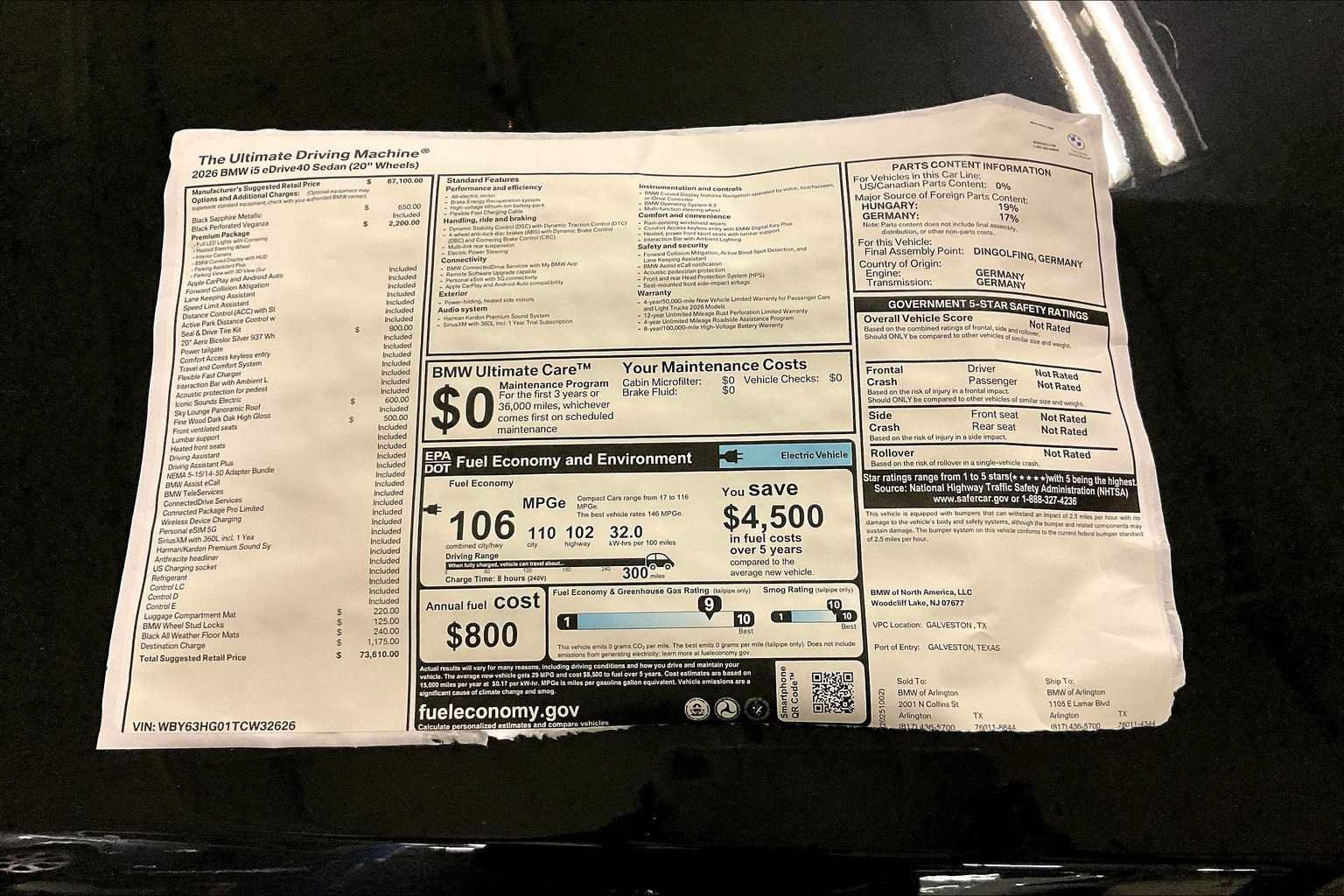 Used 2026 BMW i5 eDrive40 w/ Premium Package RWD image 19