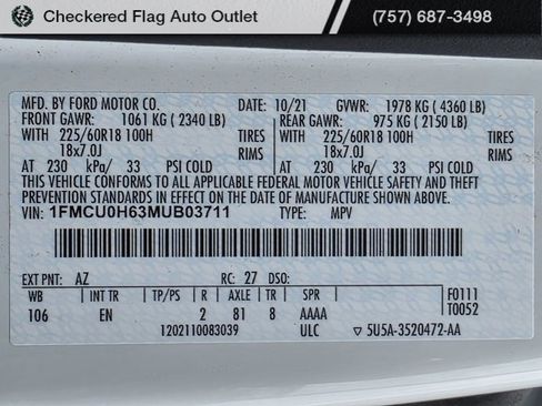 Used 2021 Ford Escape SEL w/ Technology Package image 50