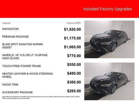 Used 2019 Lexus ES 350 w/ Premium Package FWD image 2