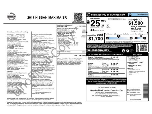 Used 2017 Nissan Maxima SR w/ Midnight Edition image 11