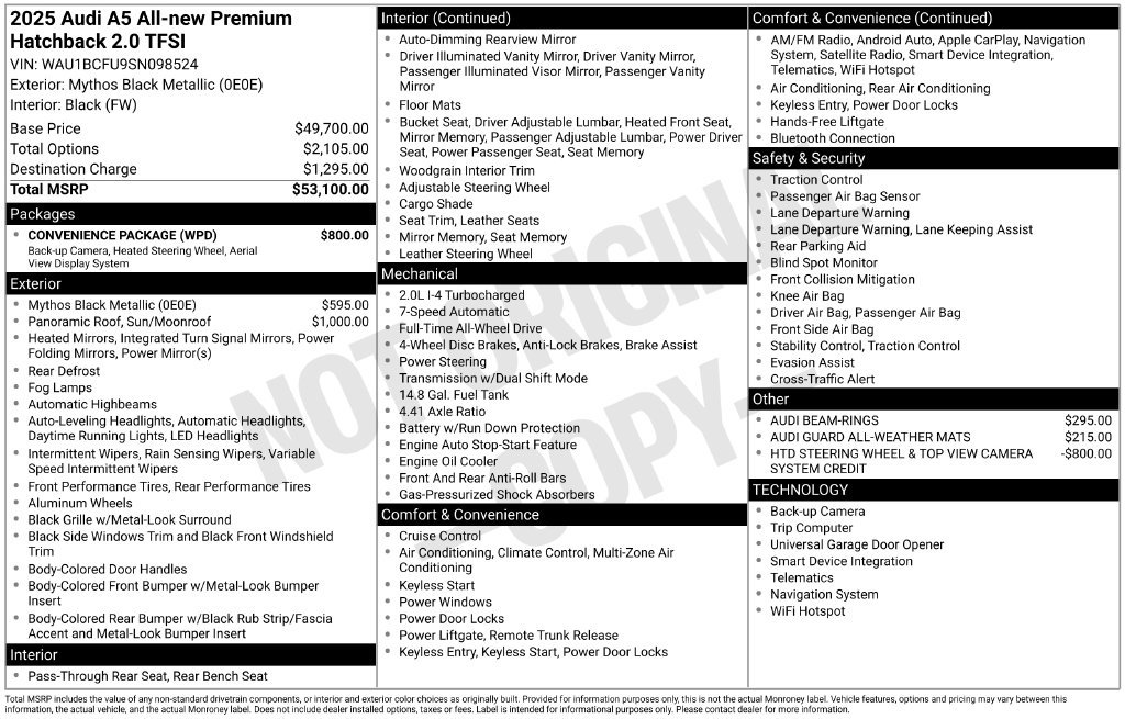 Certified 2025 Audi A5 Premium w/ Convenience Package AWD/4WD image 6