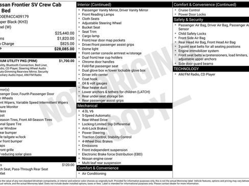 Used 2012 Nissan Frontier SV w/ SV Premium Utility Pkg RWD image 5