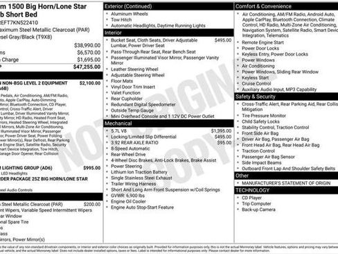 Certified 2019 RAM 1500 Big Horn RWD image 8