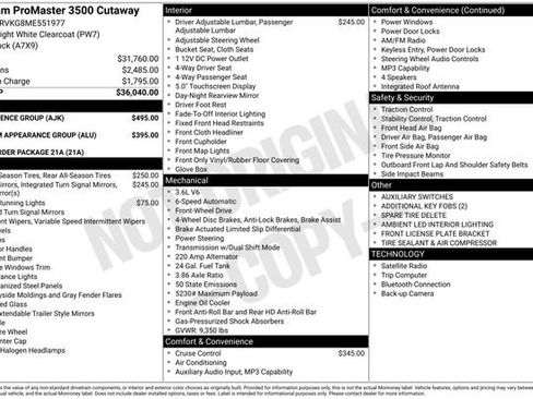 Used 2021 RAM ProMaster 3500 w/ Convenience Group FWD image 34