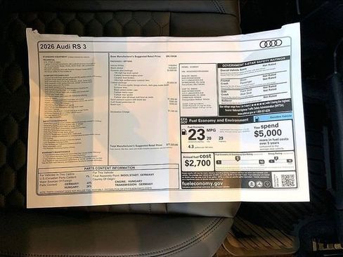 New 2026 Audi RS 3 image 18