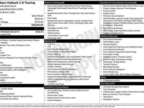 Used 2019 Subaru Outback 2.5i Touring w/ Popular Package #3A image 28