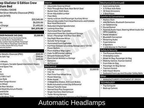 Used 2020 Jeep Gladiator Sport w/ Quick Order Package 24S image 18