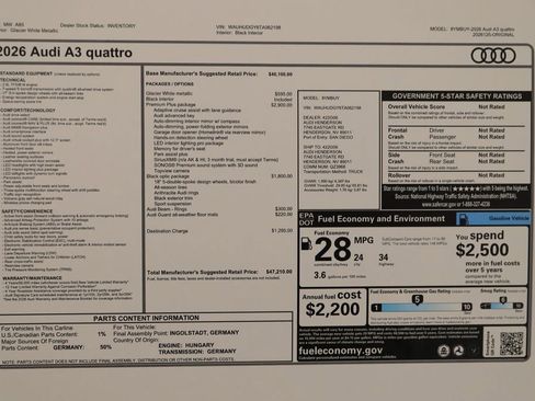 New 2026 Audi A3 2.0T Premium Plus AWD/4WD image 42