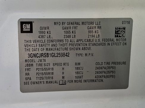Used 2016 Chevrolet Trax LTZ w/ LPO, Protection Package AWD/4WD image 25