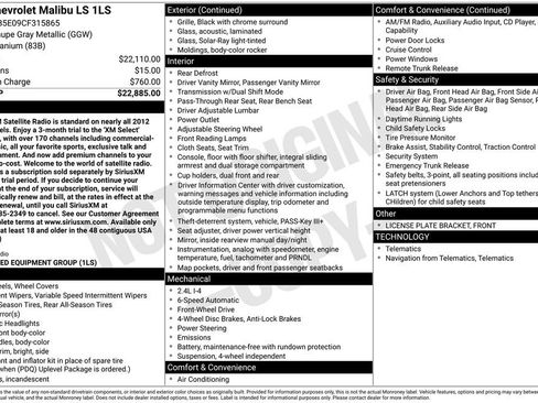 Used 2012 Chevrolet Malibu LS image 3