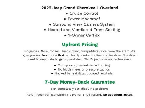 Used 2022 Jeep Grand Cherokee L Overland w/ Advanced Protech Group III AWD/4WD image 2